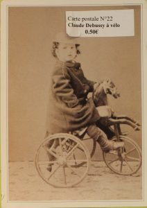 Carte postale Debussy à vélo